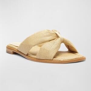 SCHUTZ Neutral Blonde Cross Fairy Casual Woven Sandals Slides NEW size 5